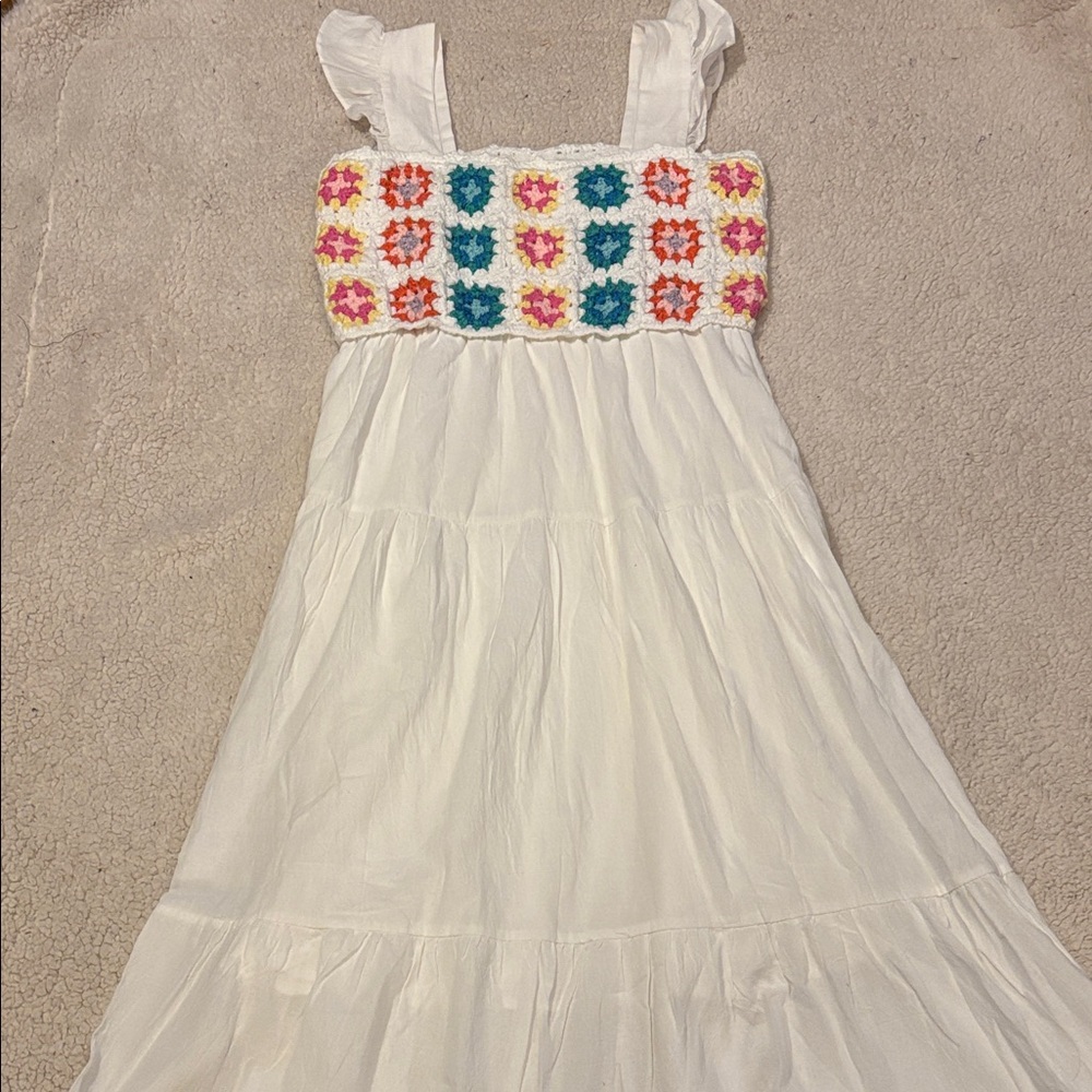 Wishlist Granny Squares Crochet Bodice Medium Maxi Dress